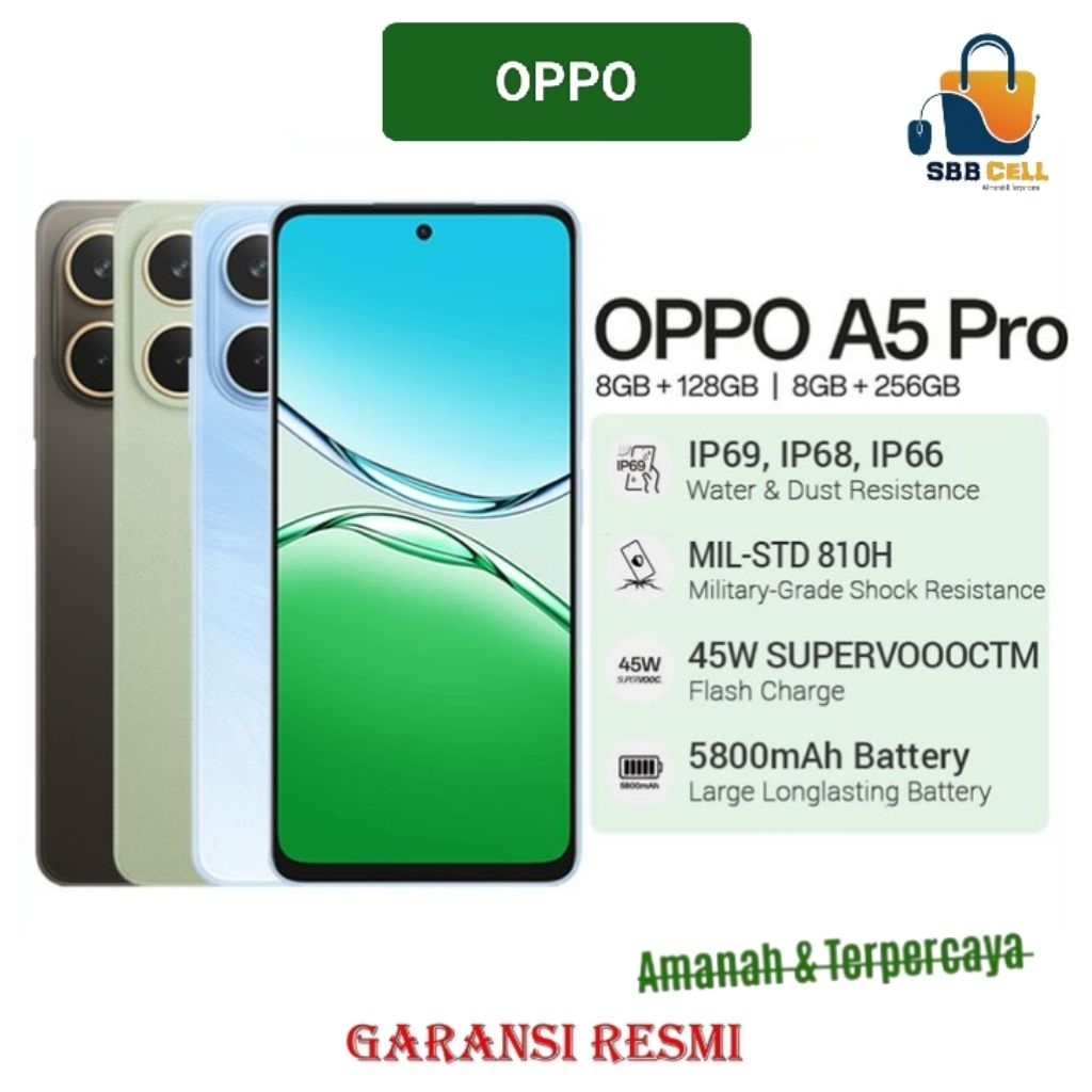HP OPPO A5 PRO 4G 8/128 GB - OPPO A5 PRO 4G RAM 8GB ROM 128GB GARANSI RESMI