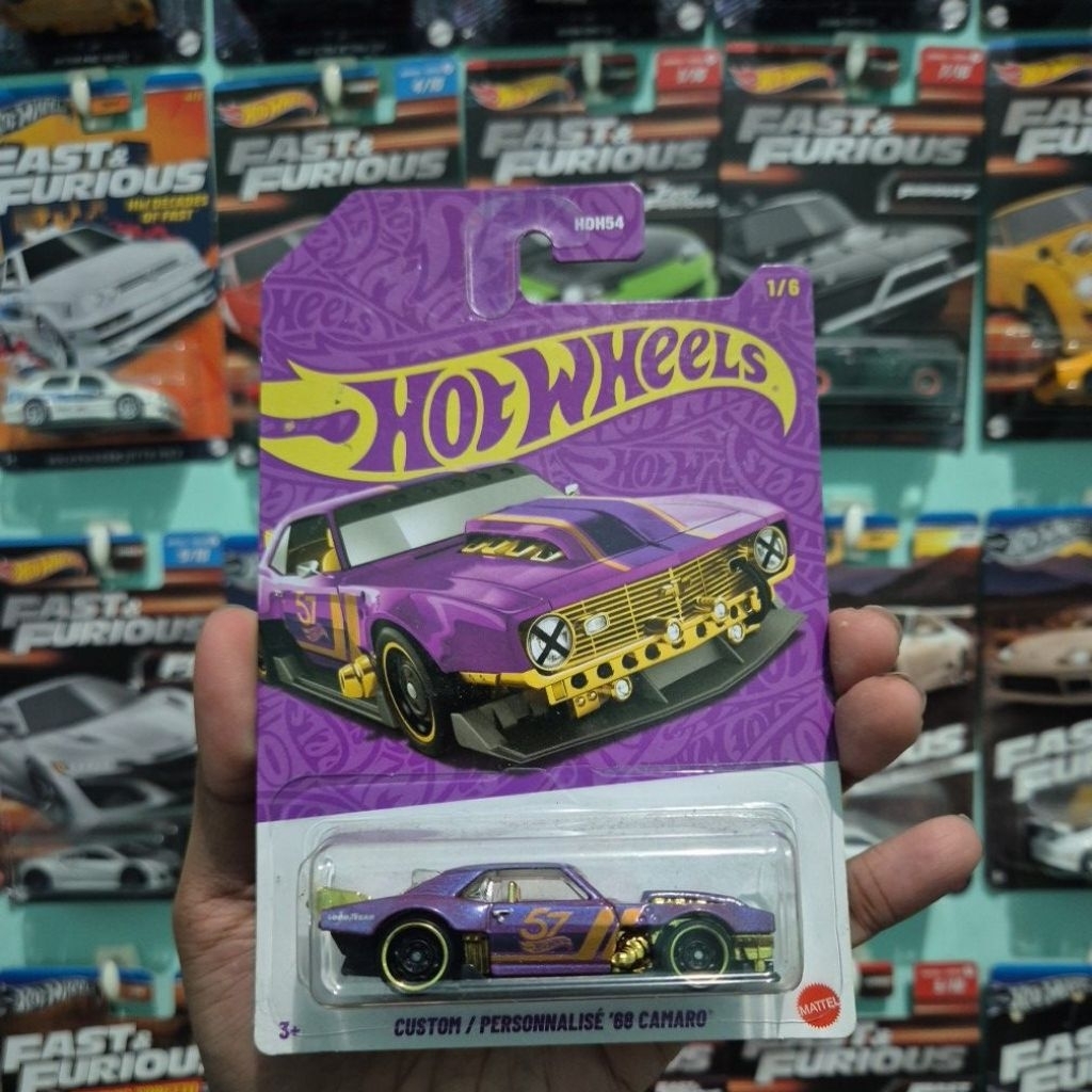 HOT WHEELS 57 ANNIVERSARY CUSTOM PERSONNALISE CAMARO UNGU