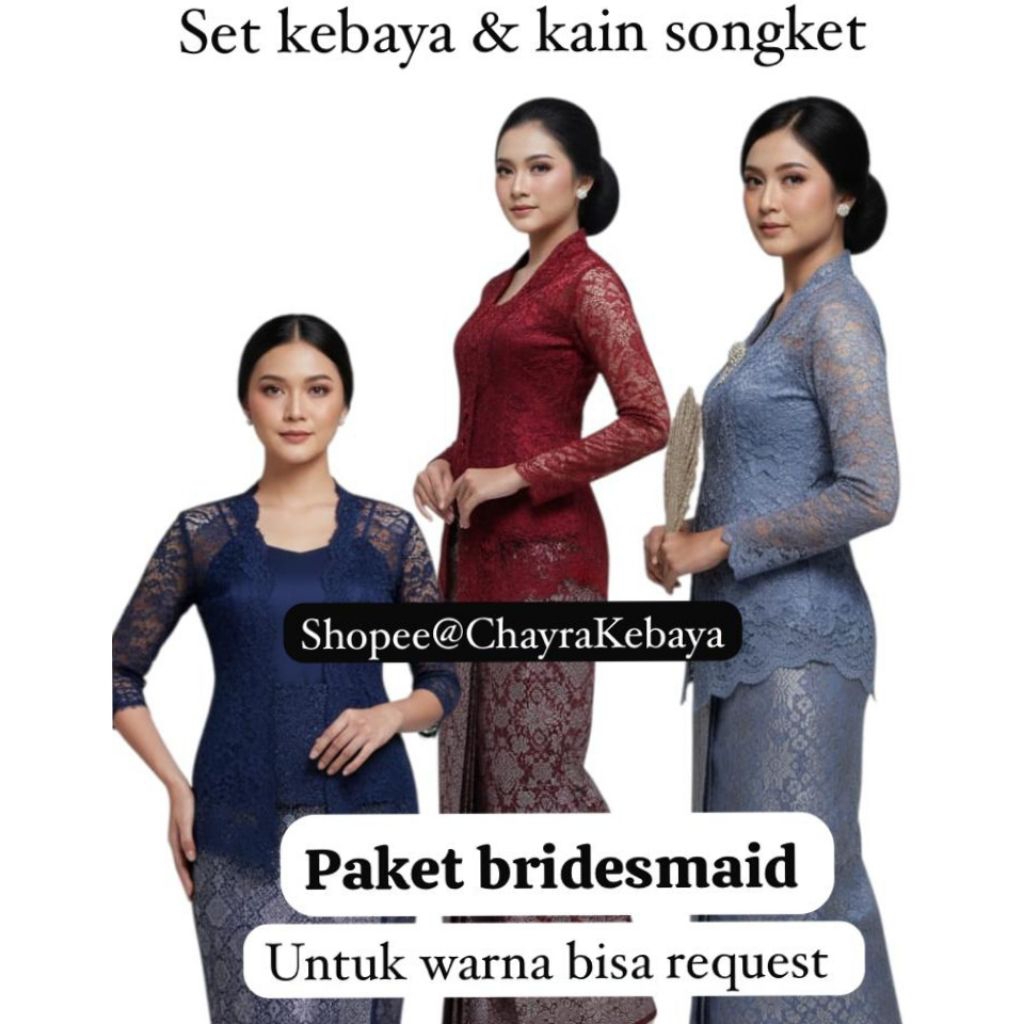 Paket bridesmaid / seragam bridesmaid / set brokat / setelan brokat. brokat songket /paket bridesmai