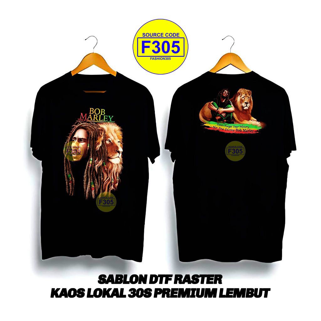 KAOS MUSIK BOB MARLEY BOOTLEG DTF RASTER