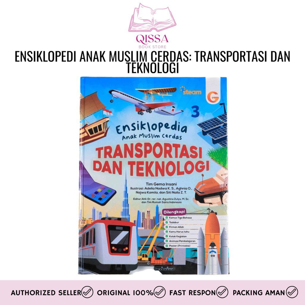 [ READY STOCK ] Buku Anak Ensiklopedia Anak Muslim Cerdas: 3. Transportasi dan Teknologi Gema Insani