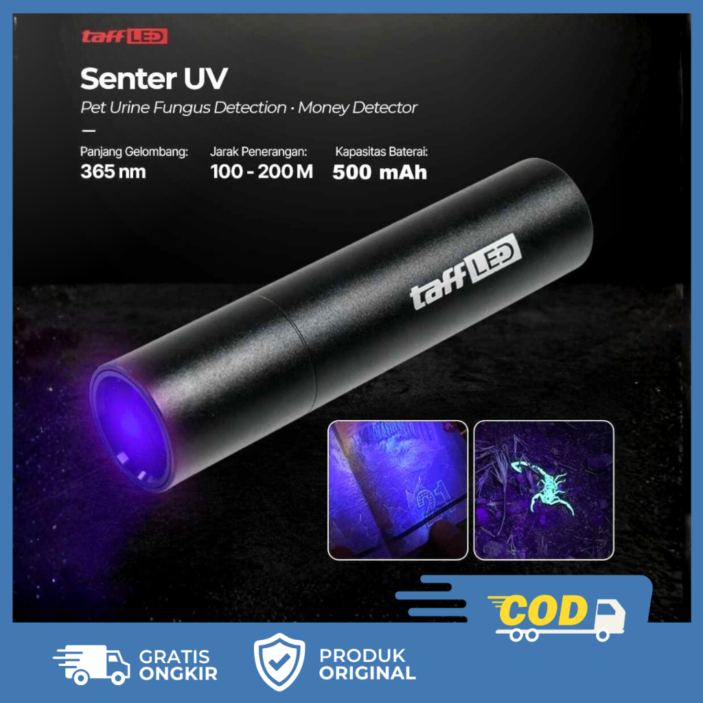 TaffLED Senter UV Ultraviolet Mini Flashlight Money Detector 365nm - S11-Z