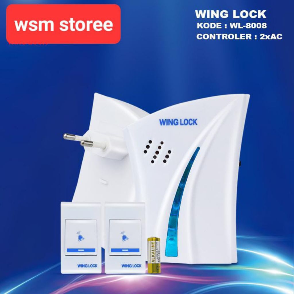 Bel rumah wireless bel pintu wireless doorbell 2 tombol