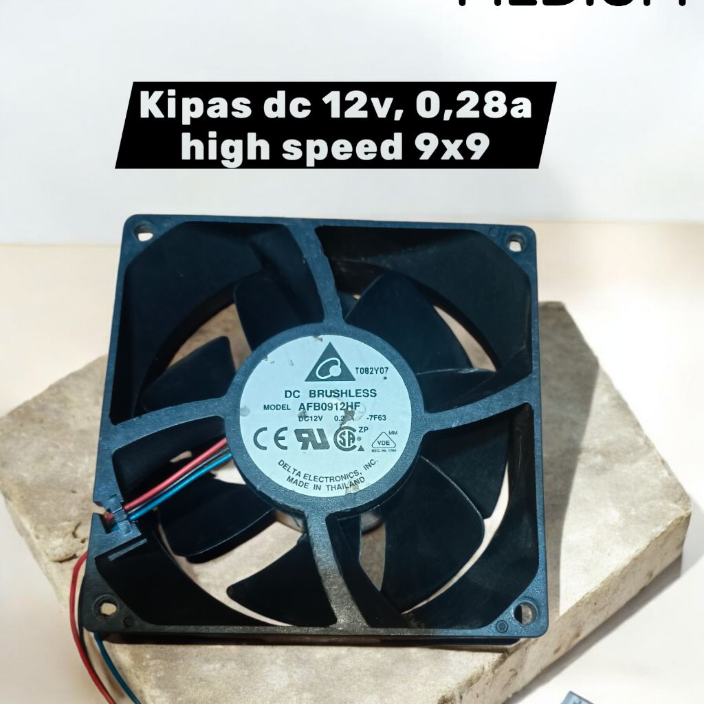 kipas dc 12v 0,28a 9x9, high speed