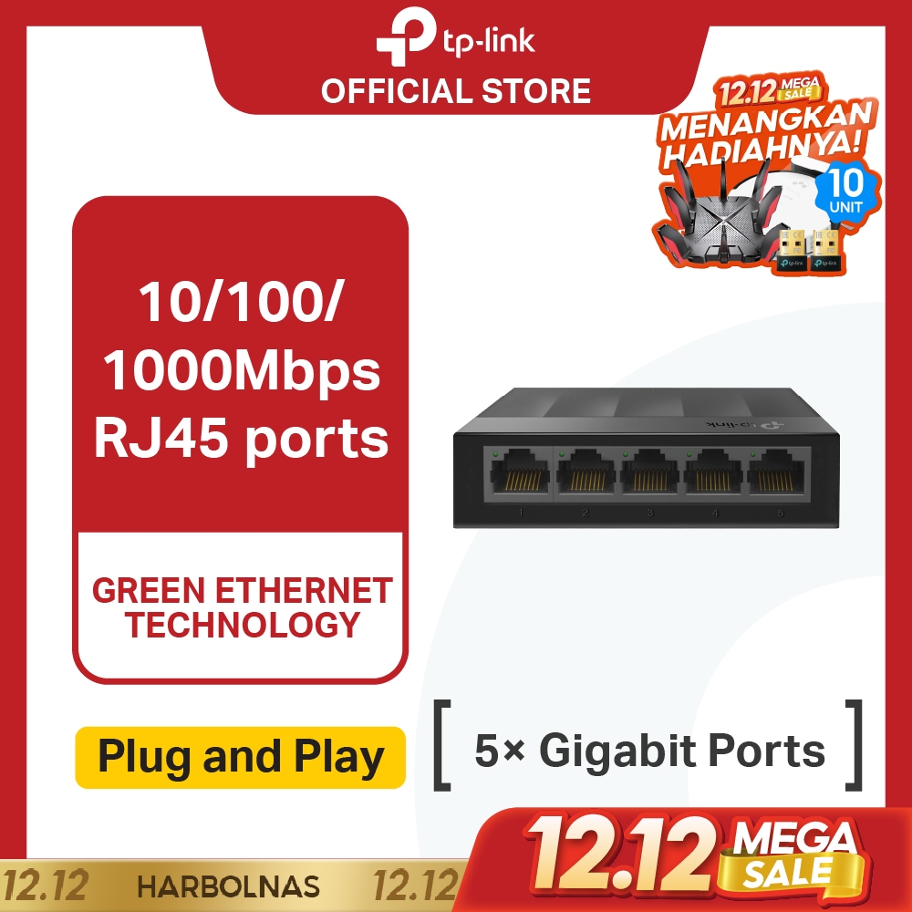 TP-Link LS1005G | 5 Port Gigabit Unmanaged Switch | Desktop Ethernet Splitter | 10/100/1000Mbps