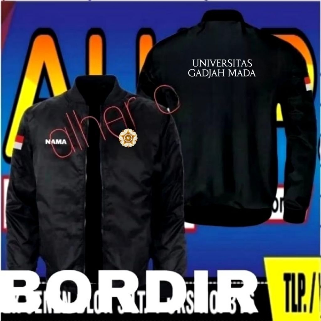 ready stok jaket bordir UGM Jaket UGM jaket bomber UGM jaket kerja UGM jaket seragam UGM jaket water