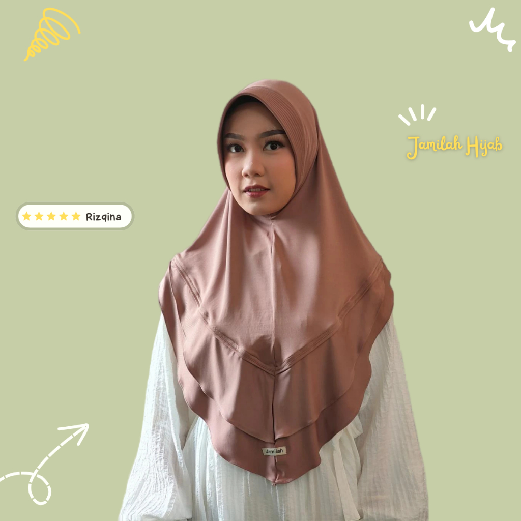 JAMILAH HIJAB Rizqina – Jilbab Instan Modis Model Baru Casual dan Kekinian Ori Jamilah Hijab Bergo I