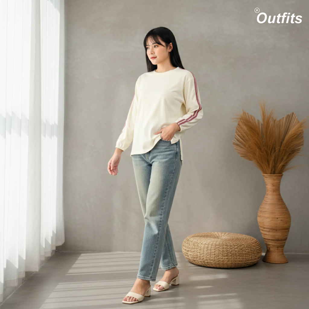 KAOS BAJU ATASAN WANITA LENGAN PANJANG HIJAB BLOUSE BAHAN KATUN COMBED 24S