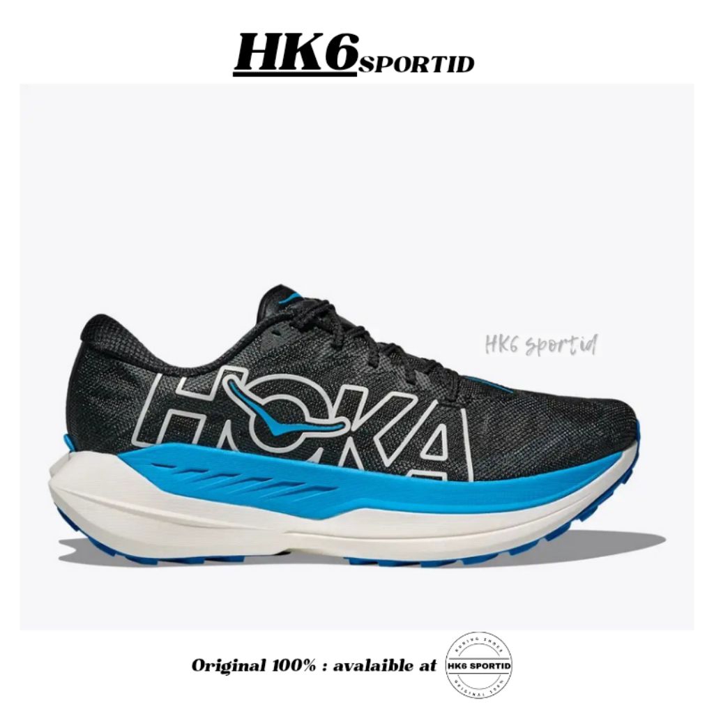 Hoka Rocket X Trail Women's Shoes - Black / Skyward Blue