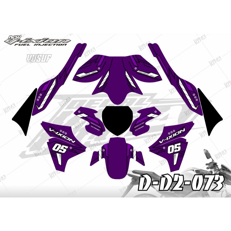 decal sticker New Vixion Lightning motif Gradasi Hitam Ungu sticker decal New Vixion Lightning full 