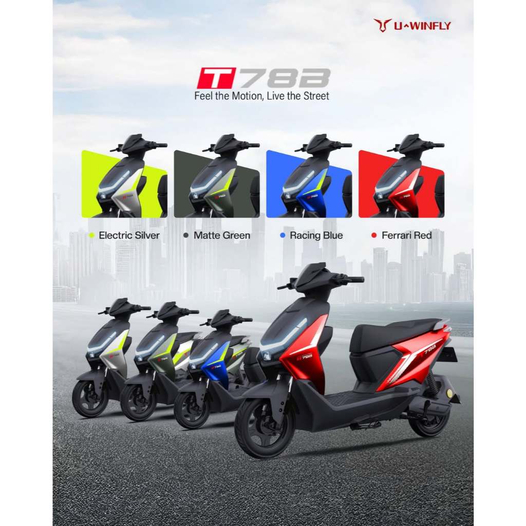 New Product U-Winfly Motor Listrik T78B Fast Charging 48V18AH Lithium Swap Battery Baterai