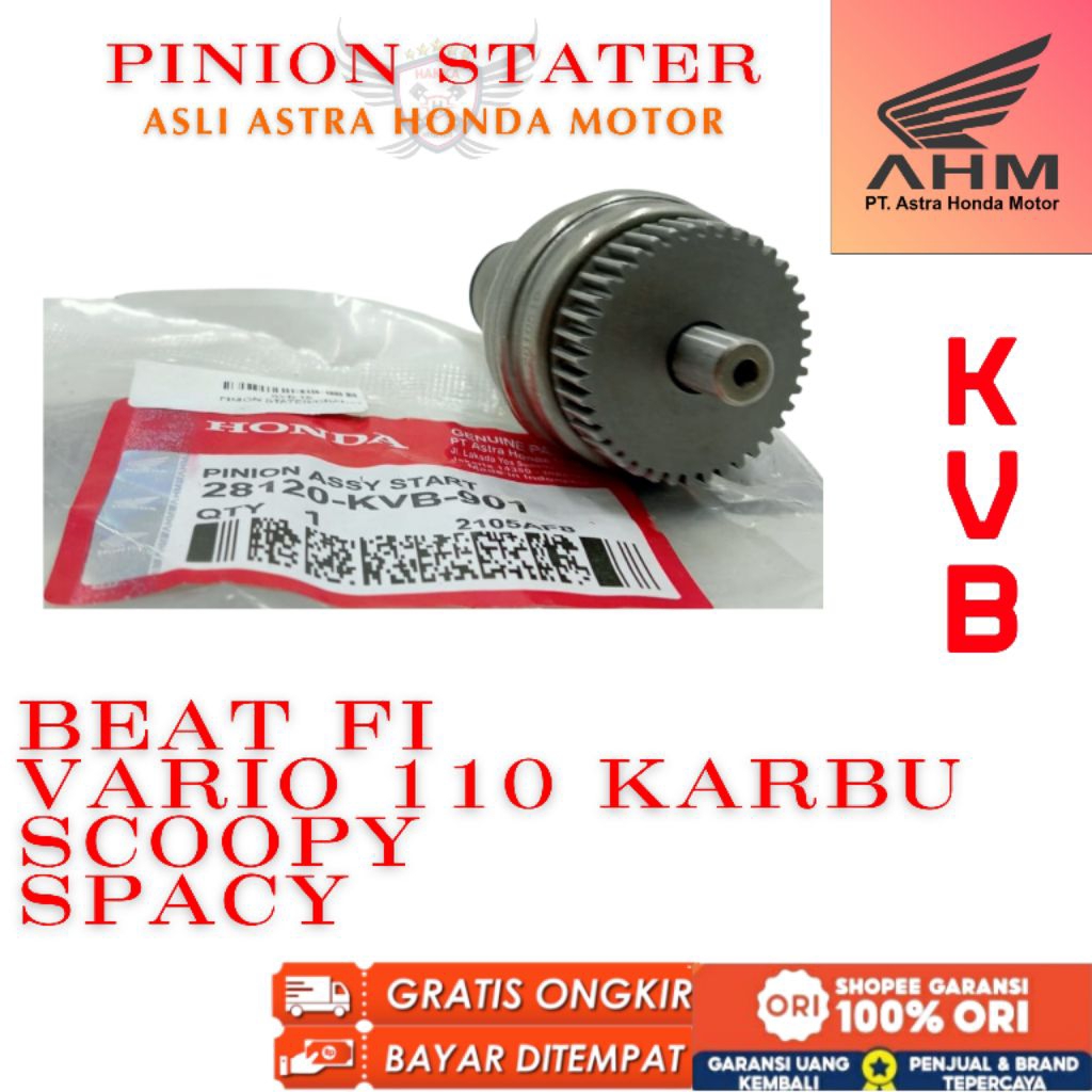 KVB ORIGINAL PINION STATER/GEAR STARTER HONDA VARIO 110 KARBU, PINION STATER/GEAR STARTER HONDA BEAT