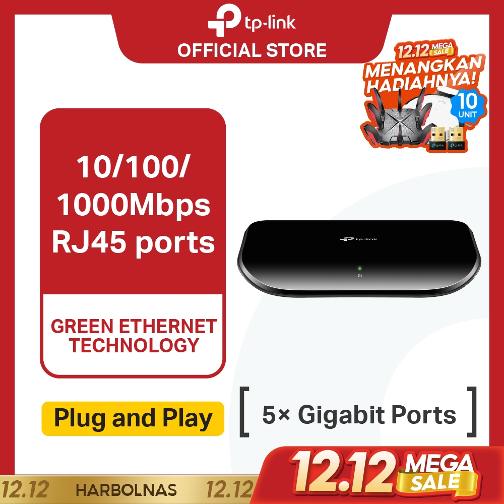 TP-Link TL-SG1005D | 5-Port Gigabit Switch | Unmanaged | Plug & Play | Desktop Wall Mounting | Hub