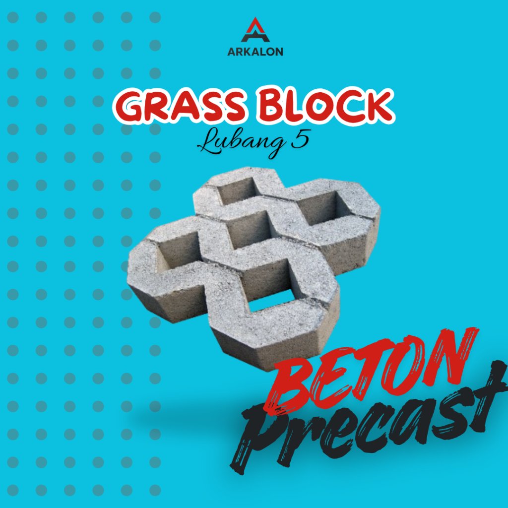 Grass Block Lubang 5 | Paving Rumput 40x40 | Paving Grassblock Taman & Resapan Air