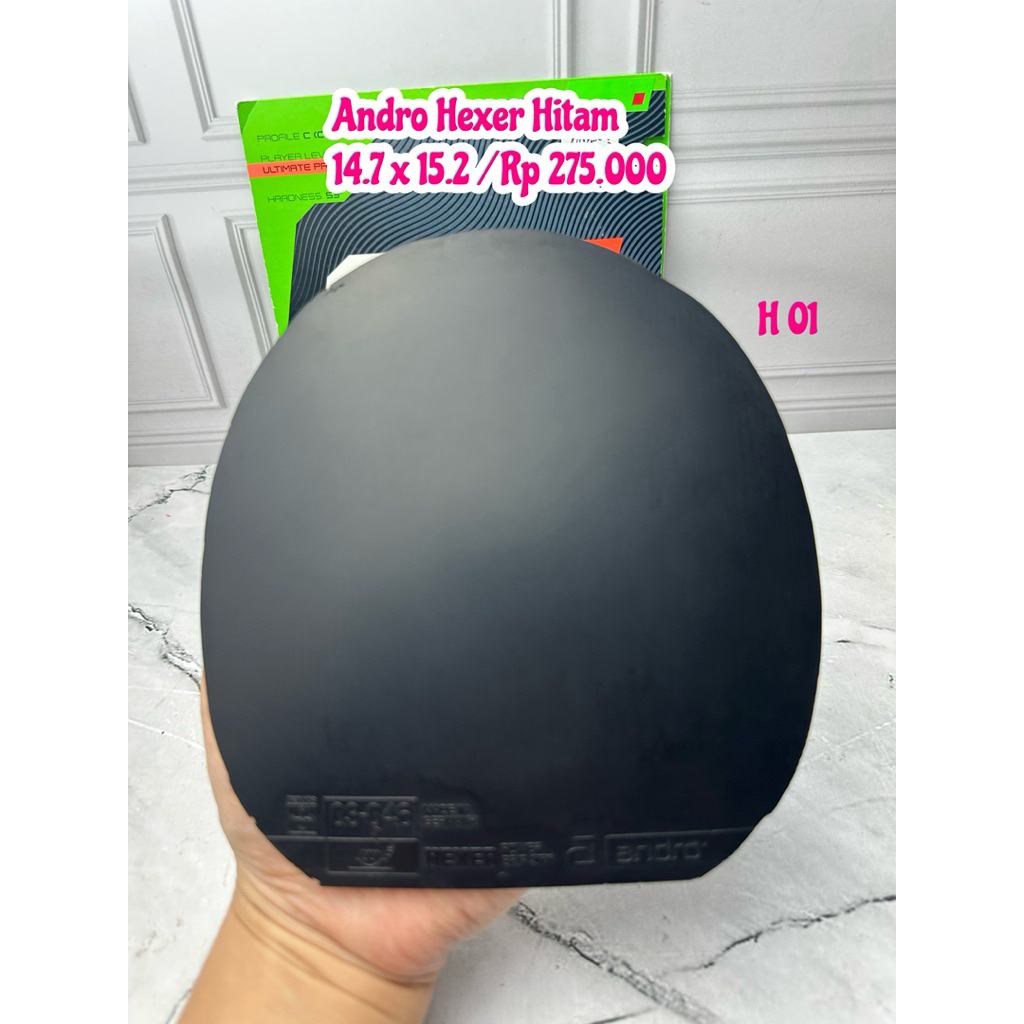 SECOND KARET PINGPONG TENIS MEJA ANDRO HEXER WARNA HITAM
