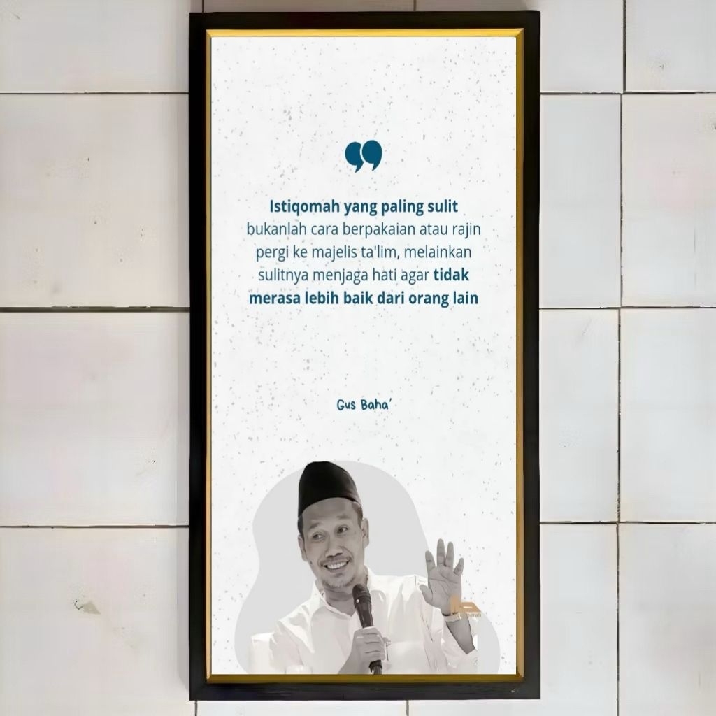 Gus Baha Lukisan murah hiasan dinding Pigura Lukisan cetak plus bingkai siap pasang  BISA COD