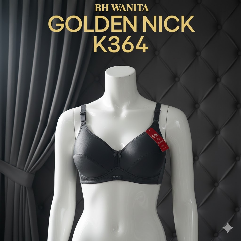 ( Isi 3 Pcs ) BH Bra Golden Nick K 364 Tanpa Kawat Dengan Warna ( Hitam ) BH Golden Nick K364 Tanpa 