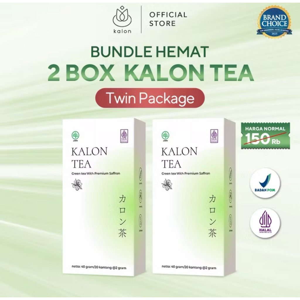 Paket 2 Box Kalon Teh Hijau Premium Saffron Green Tea - Minuman Kalon Tea