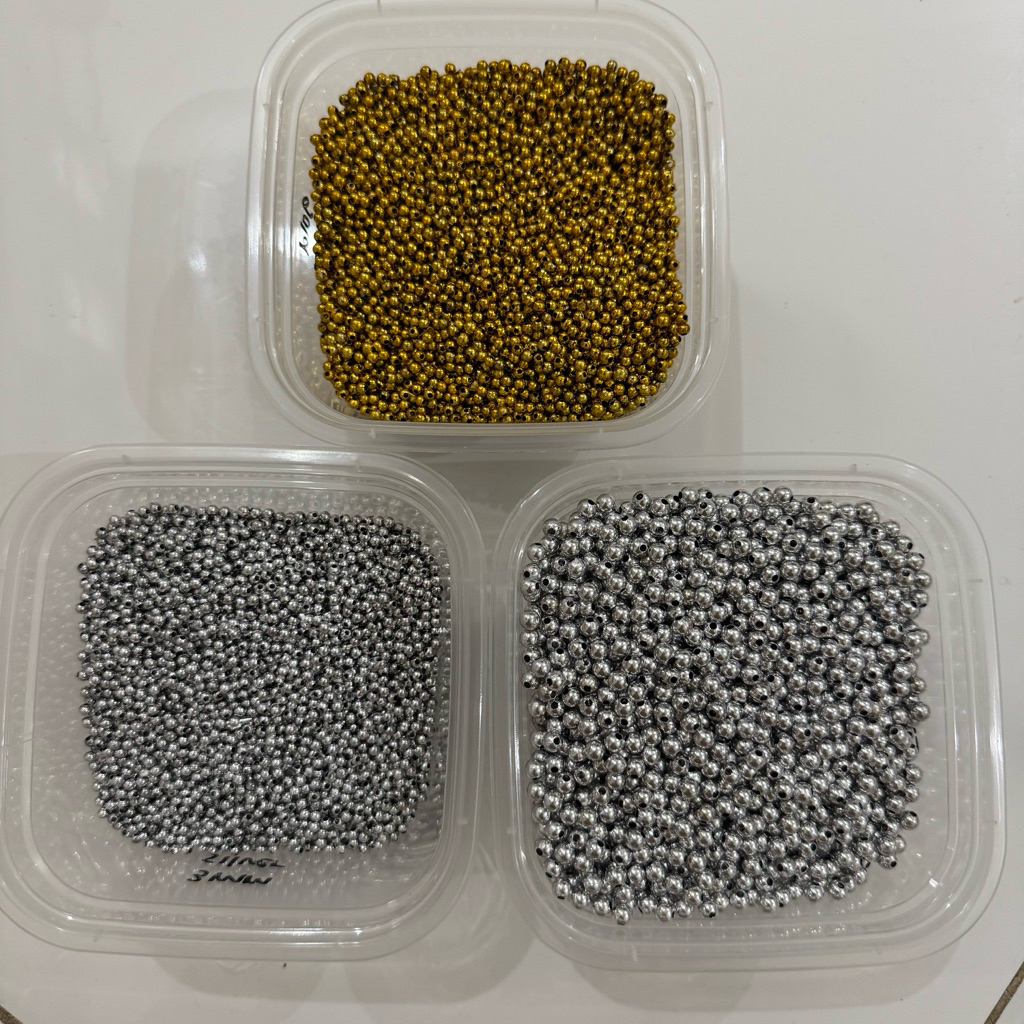 Manik / payet / mote bulat ukuran 3mm, 5mm