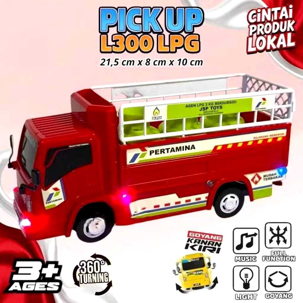TRUCK OLENG PERTAMINA LPG GAS ELPIJI TELOLET BASURI ADA LAMPU DAN SUARA JSP T-07 / TRUCK OLENG GAS