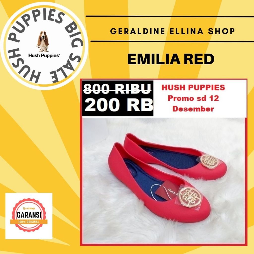 BEST SELLER Sepatu Flat Hush Puppies Original Seri EMILIA