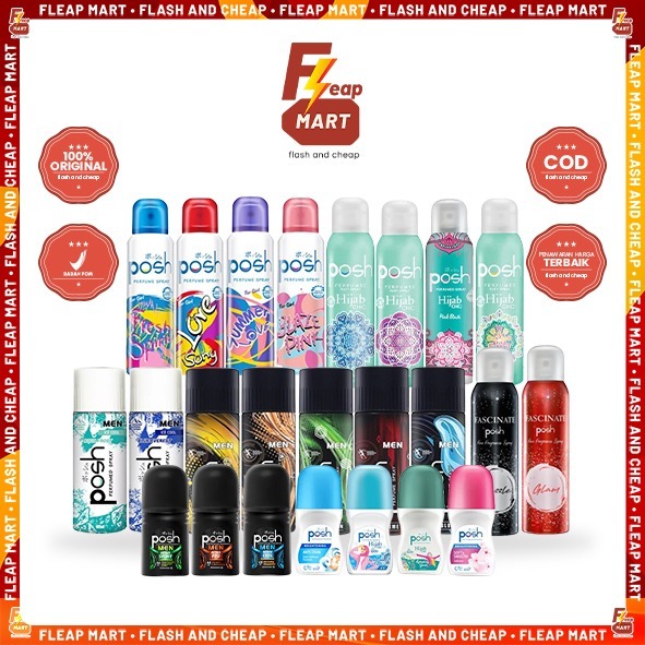 POSH Deodorant Roll On & Body Spray Series - Deodorant Antiperspirant - Parfume Spray