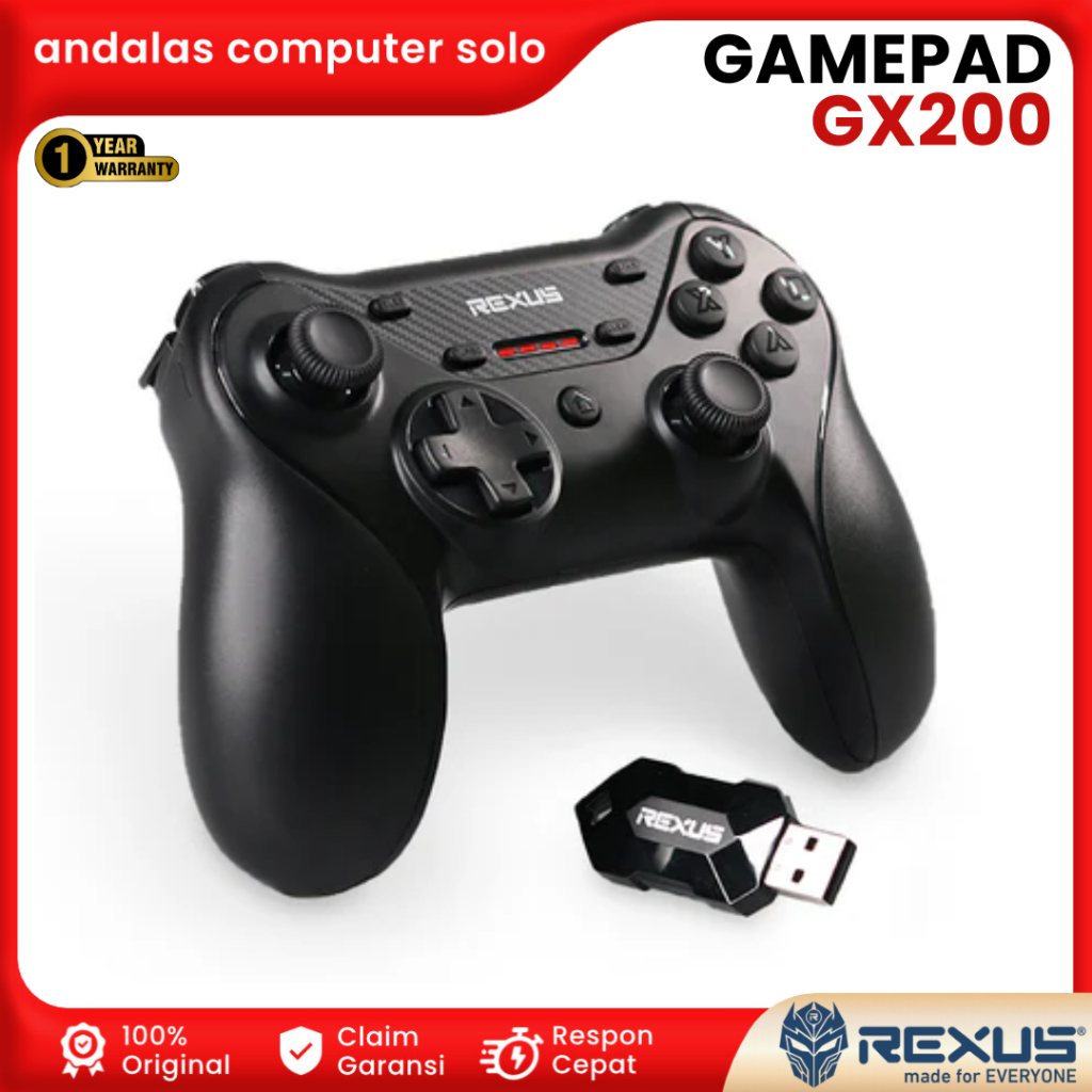 GAMEPAD JOYSTIK WIRELESS GAMING REXUS GLADIUS GX-200 GAMEPAD GAMING WIRELESS