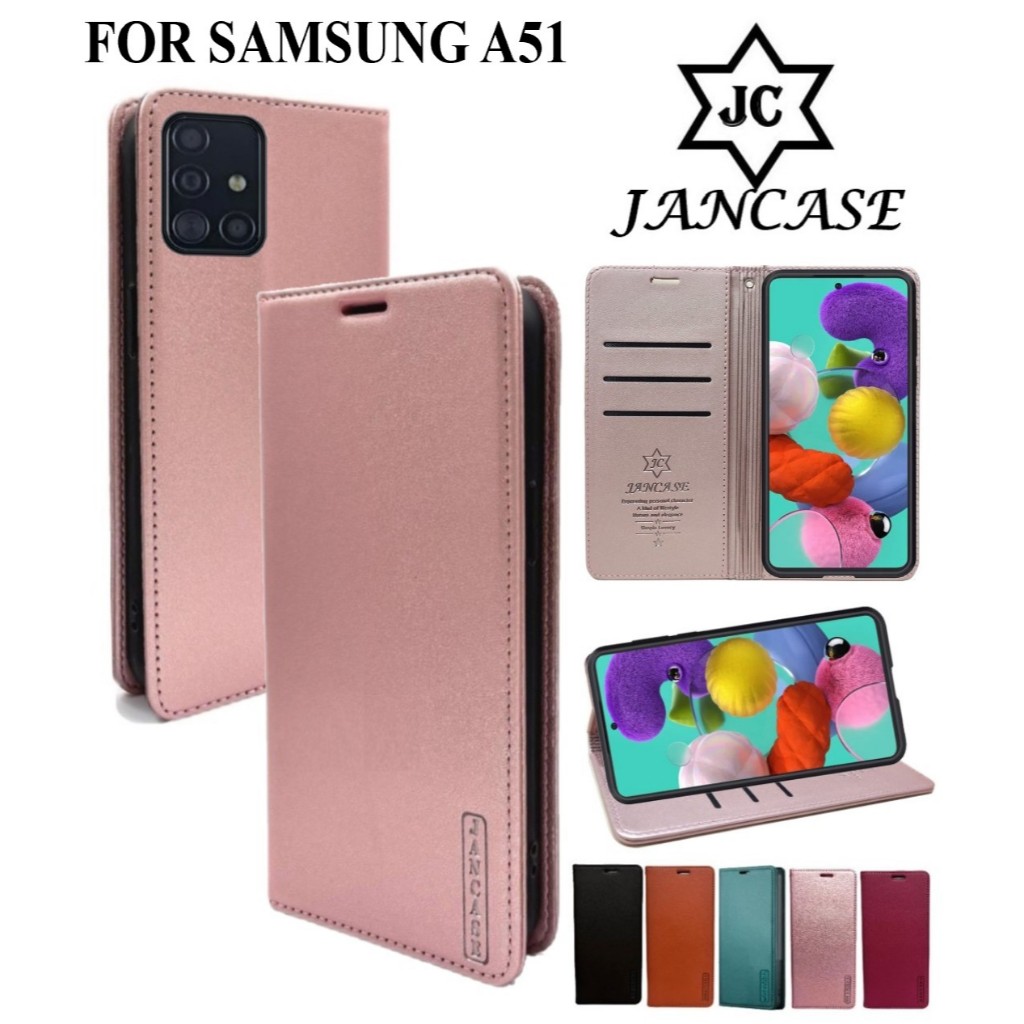 JANCASE FLIP WALLET UNTUK SAMSUNG A51 cover premium  casing dompet handphone