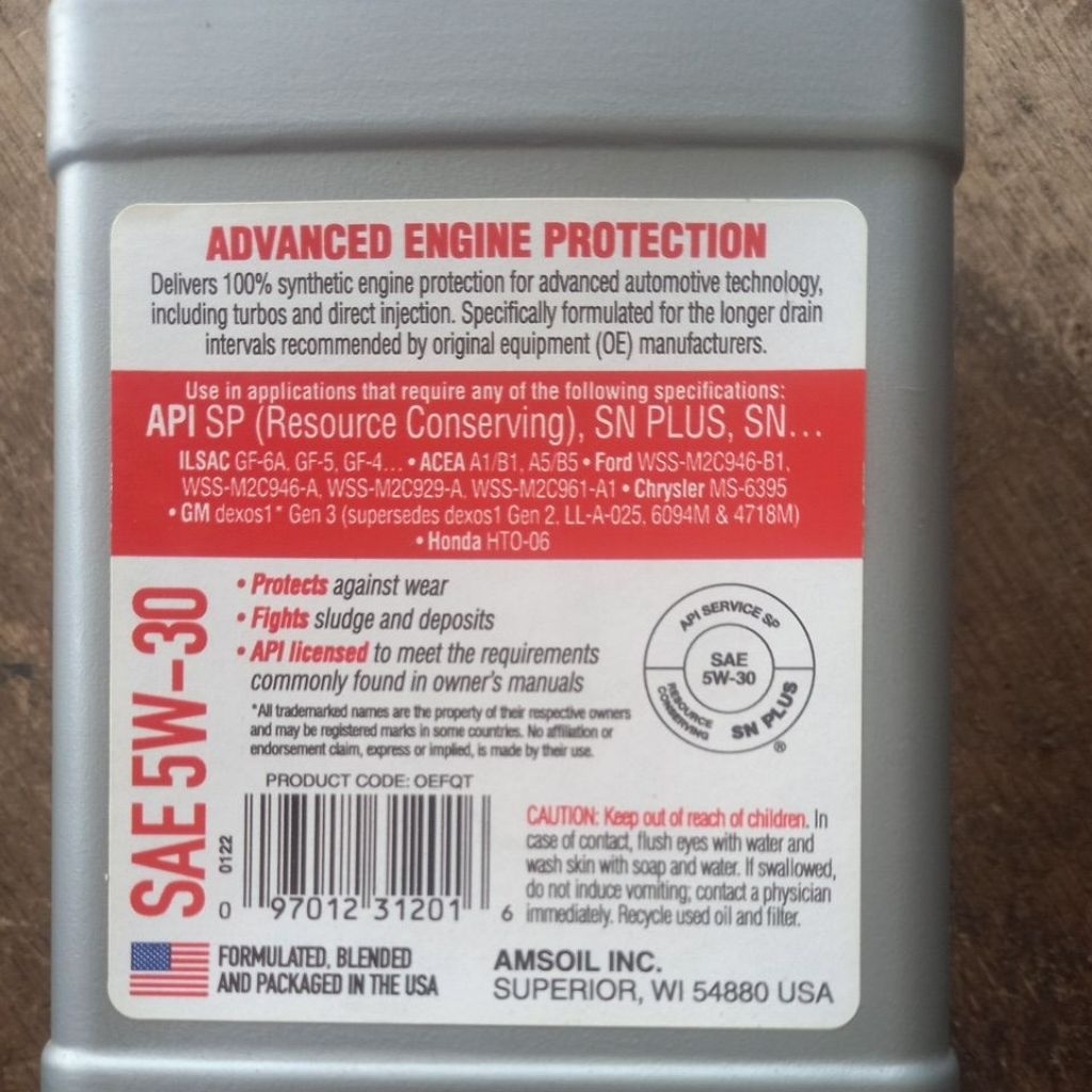 OLI MESIN BENSIN 5W30 AMSOIL OE