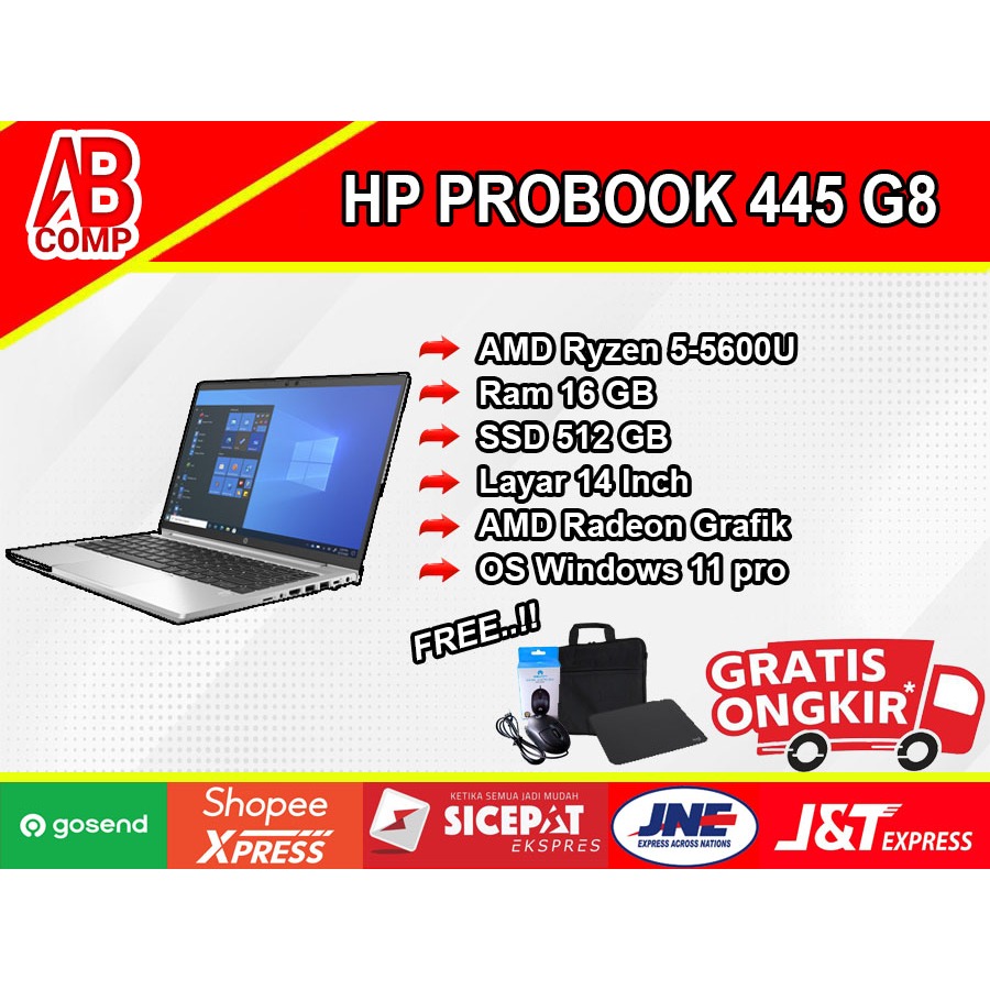 HP PROBOOK 445 G8 AMD RYZEN 5-5600U RAM 16GB SSD 512GB WIN 11 PRO