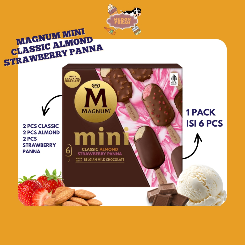 Walls Magnum Mini Classic, Almond & Strawberry Panna (45ml)