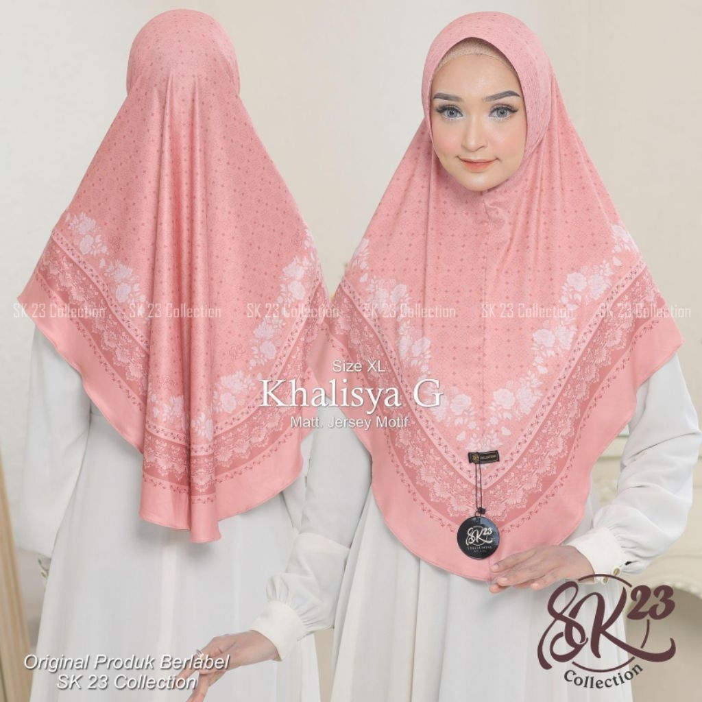 (SK23) KHALISYA G XL•hijab instan pet motif•hijab jersey motif•jilbab motif jumbo•kerudung motif jum