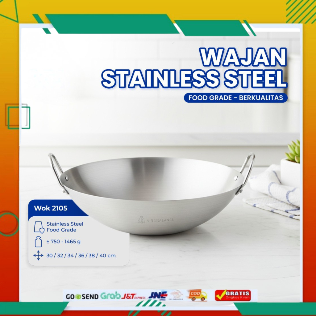 Dapur Stainless Wajan Stainless Steel 304 Premium Anti Lengket Wajan Harden & Mini Stainless Steel W