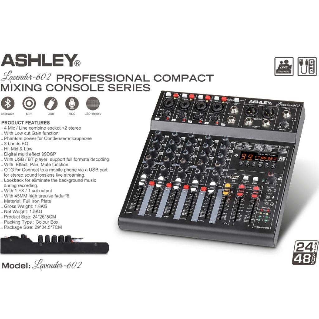 MIXER ASHLEY LAVENDER 602 ORIGINAL / MIXER AUDIO ASHLEY LAVENDER602 ORIGINAL
