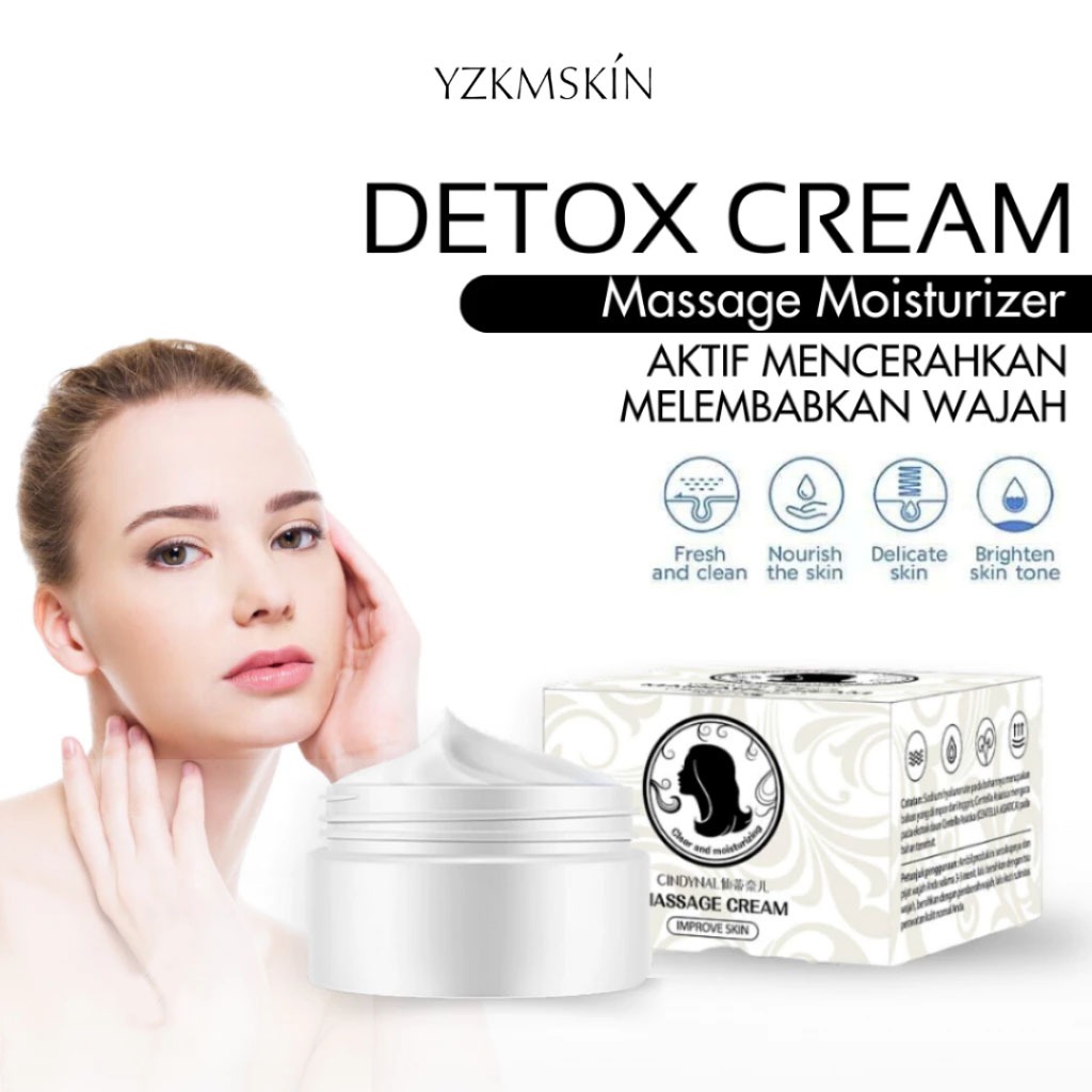 [ BPOM ] YZKMSKIN - Cindynal Massage Cream Urut 70gr Krim Detox Cream Purify Balance Ceam Face Massa