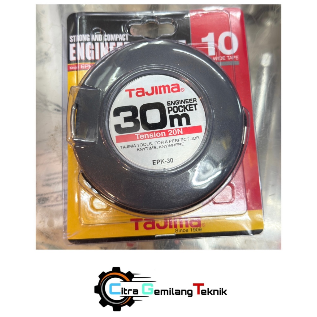 TAJIMA Meteran Engineer Pocket 30 m EPK-30 Roll Meter Flexible Steel Besi