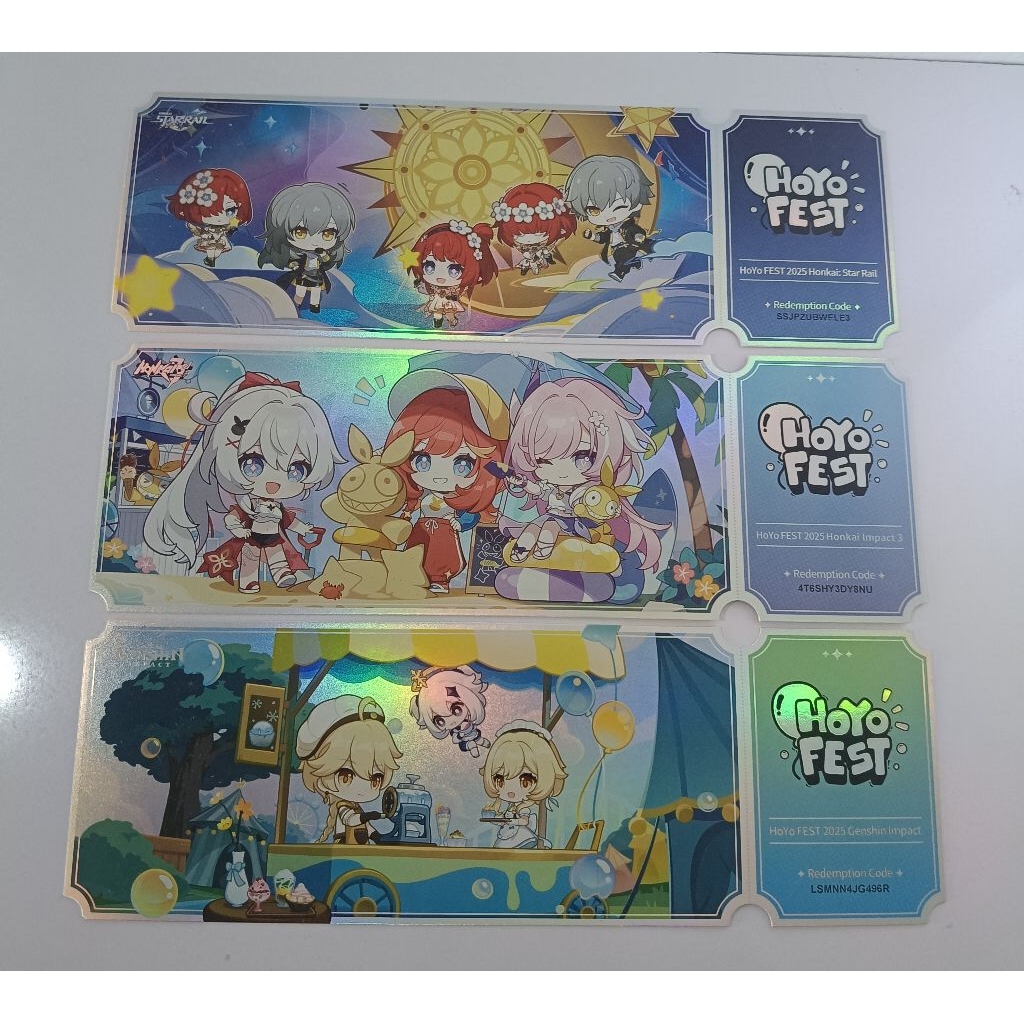 Tiket Koleksi Hologram HoYoFest 2025 (GI, HI3, dan HSR)