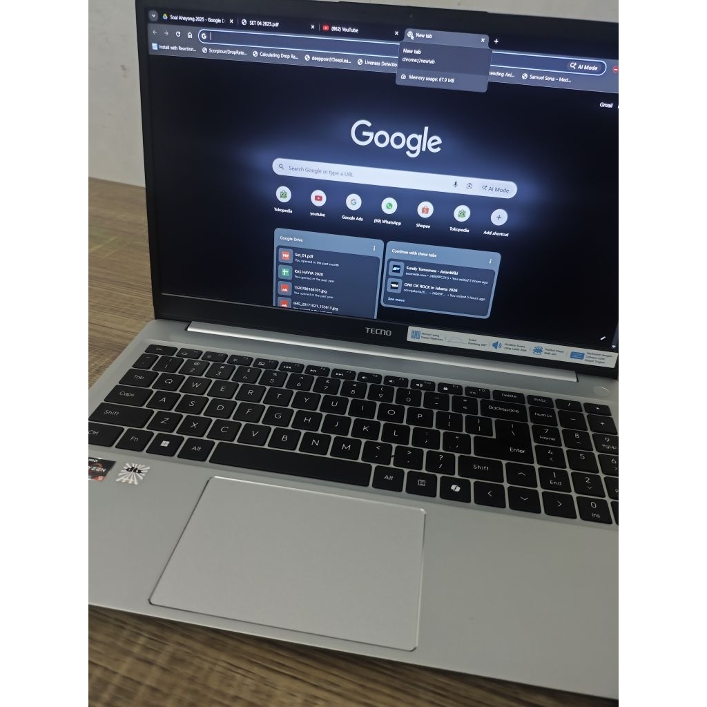 LAPTOP TECNO MEGABOOK K15S RAM 16GB