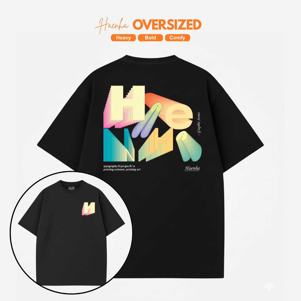 HAENHA Kaos Oversized Heavyweight Graphic Cotton Combed 16S