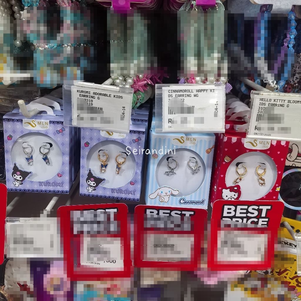 NEW Anting Anak Sanrio Kuromi Cinnamoroll Hello Kitty Silver Gold Earring Kado Hadiah Unik Giwang An