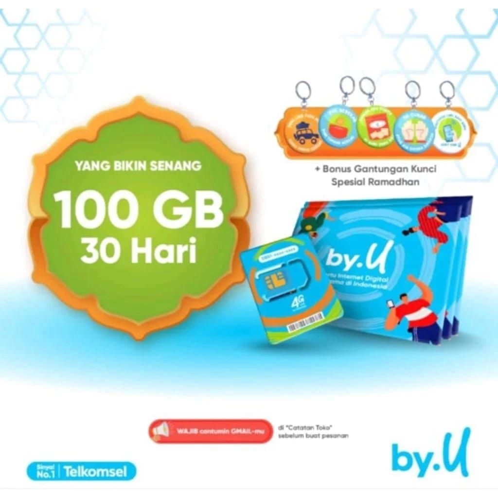 FS - Kartu Perdana Telkomsel By.u 100GB | 30 Hari