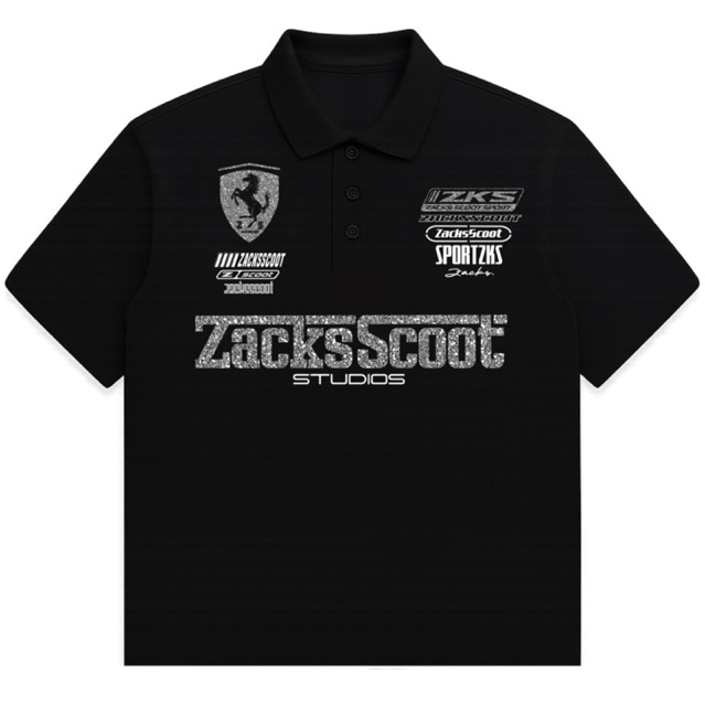 POLOSHIRT FERRARI ZACKSSCOOT.STUDIOS CVC PIQUE HEXAGON 24S