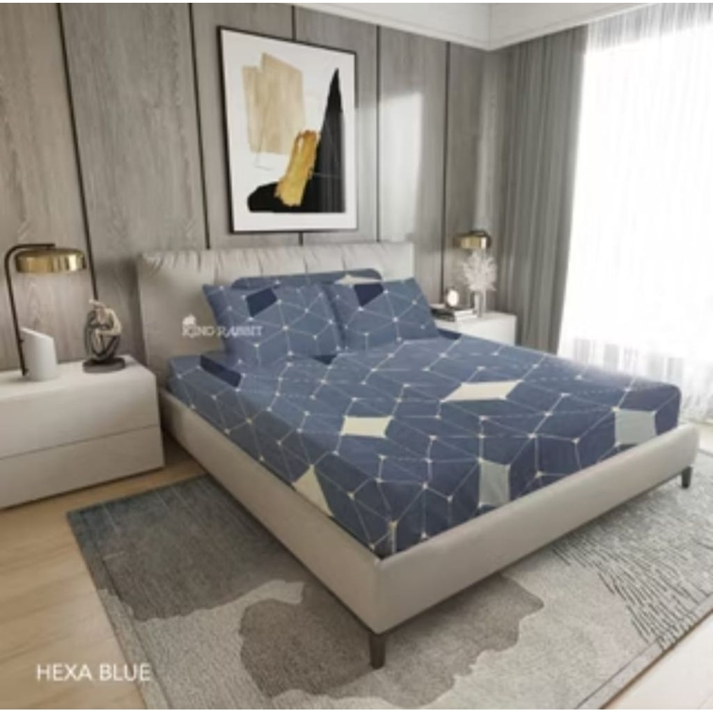 King Rabbit Sprei Bamboo Colagen Uk. 120 (Single) - Motif Mininalis