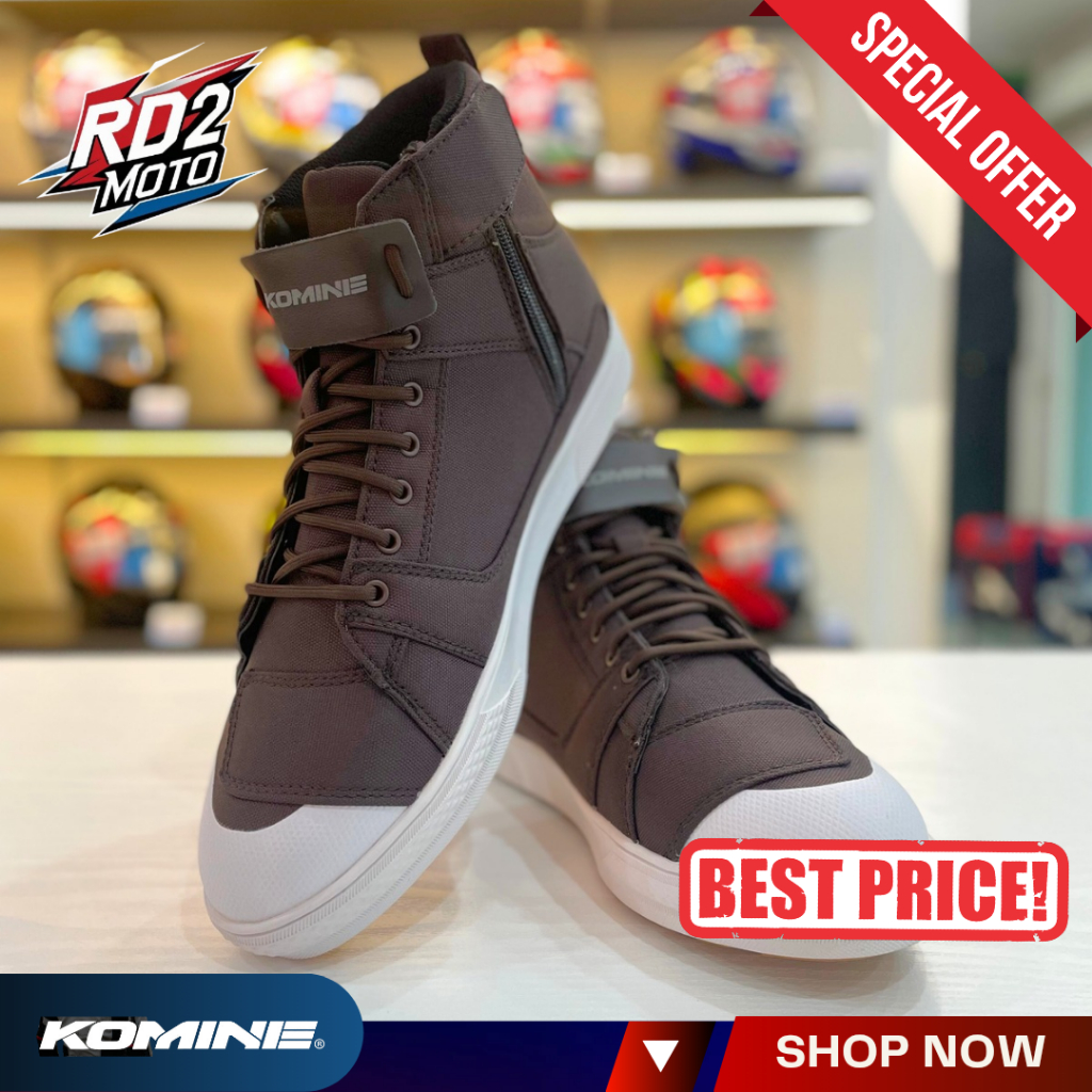 Komine Shoes BK-101 Brown Waterproof Riding Sneakers - Sepatu Komine Coklat Riding Motoran Anti Air
