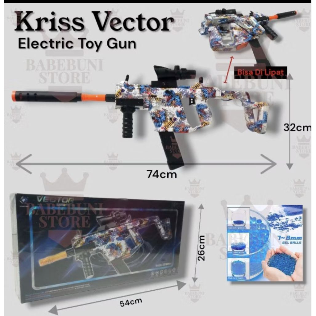 Mainan tembakan anak water Gell Blaster wGB Kris v Elektrik full auto Batre cas