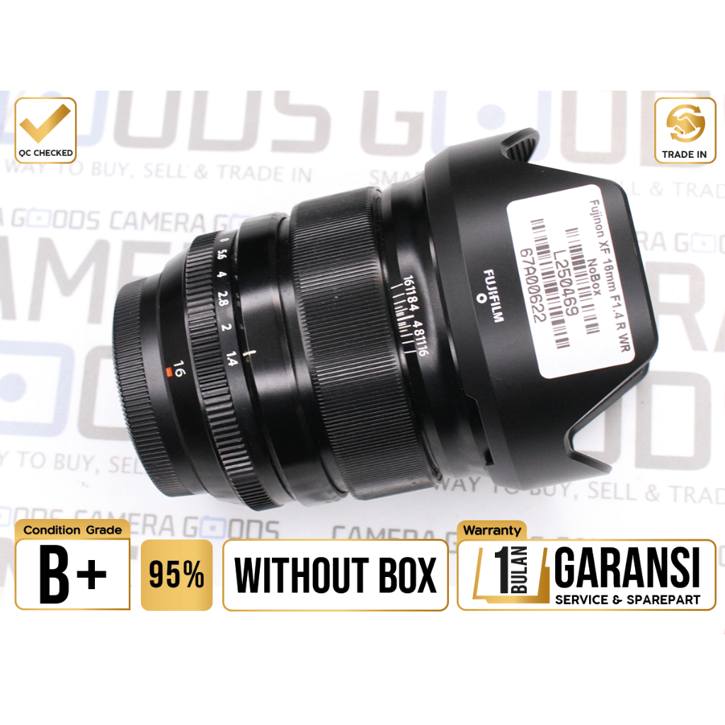 Lensa Fujifilm Fujinon XF 16mm F1.4 R WR Lens Second Bekas Grade B+ / Fuji XF16mm
