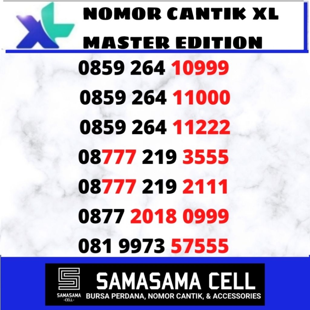 KARTU PERDANA XL / NOMER CANTIK / NOMOR CANTIK XL 4G LTE SUPPORT 5G SPECIAL