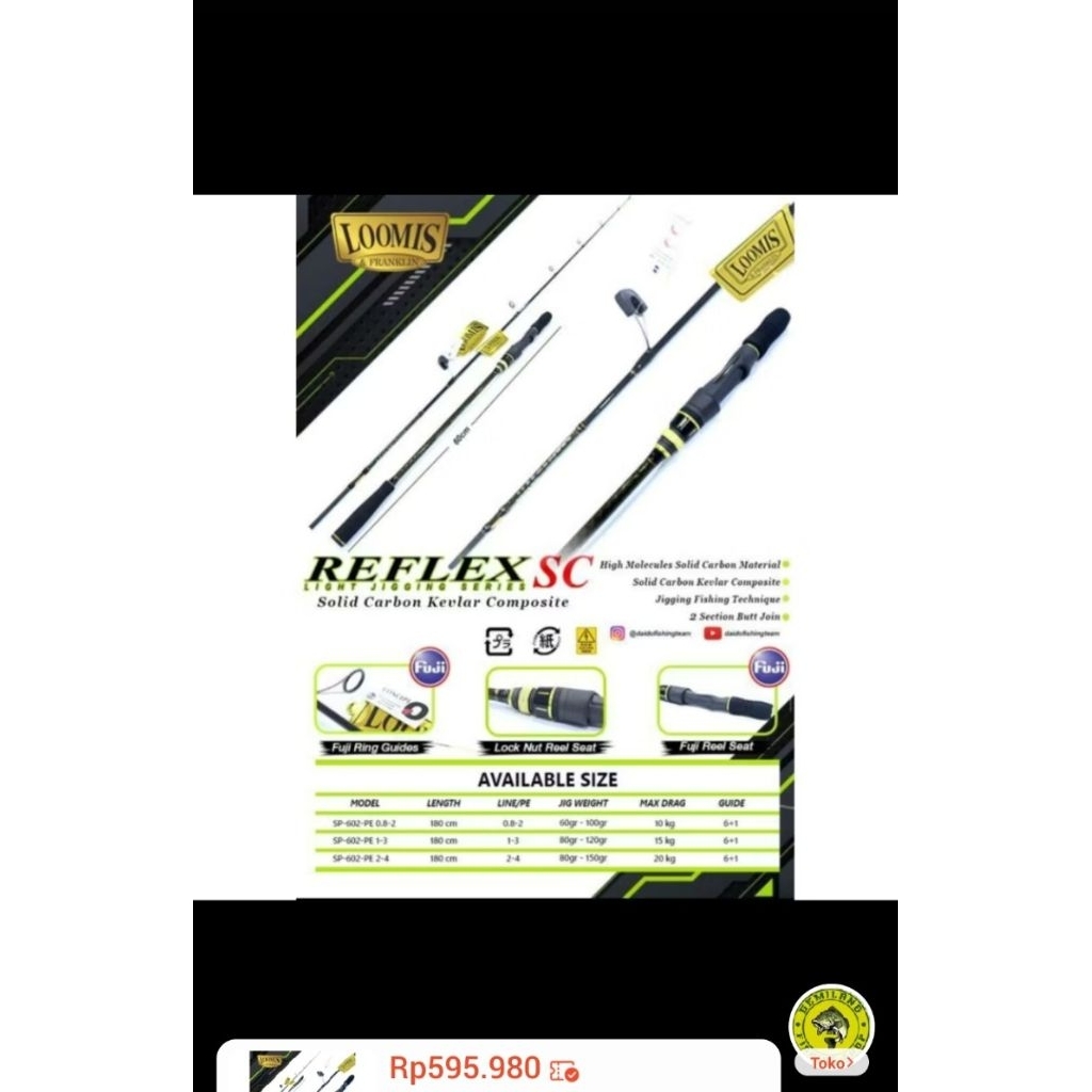 Joran Light Jigging Loomis Reflex SC – Full Fuji Ring Concept