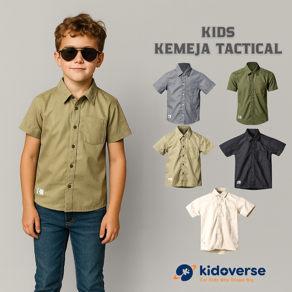 Kemeja baju anak Laki laki tactical Kidoverse