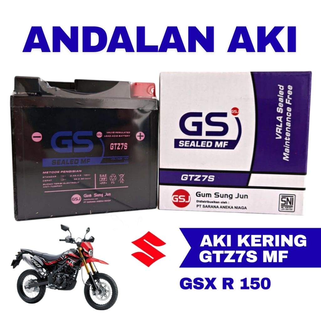 Aki Motor Suzuki GSX R 150 GTZ7S Aki Kering Accu Kering MF